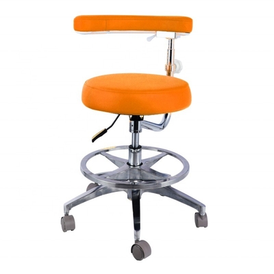 উচ্চতা সমন্বয়যোগ্য হাসপাতাল আসবাবপত্র চেয়ার মাইক্রো ফাইবার চামড়া গোলাকার আকৃতির ডেন্টিস্ট স্টুল