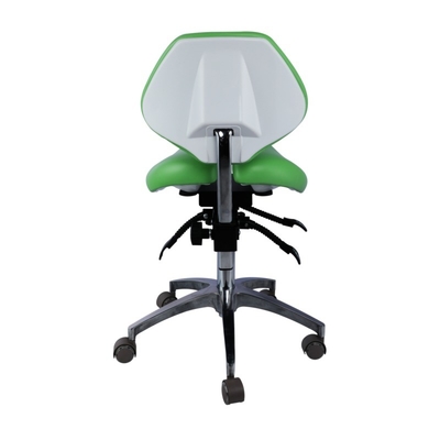 অনন্য ডেন্টিস্ট স্টুল নীল রঙের সেলুন চেয়ার আরামদায়ক ডেন্টাল টুইন স্যাডেল স্টুল