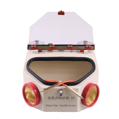 LED লাইট ডেন্টাল স্যান্ডব্লাস্টার দুই পেন ডেন্টাল ল্যাব সরঞ্জাম ডেন্টাল স্যান্ডব্লাস্টিং মেশিন