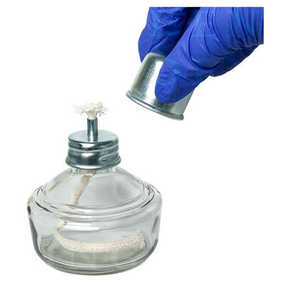 ডেন্টাল ল্যাব গ্লাস অ্যালকোহল বার্নার ১২০ মিলি স্পিরিট ল্যাম্প মেটাল ক্যাপ অ্যালকোহল বার্নার ল্যাম্প উইভেন উইক সহ