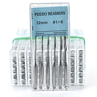 Dental Endodontic Root Canal Instrument 32mm Dental Pesso Reamers For Enlarging Cervical Portion