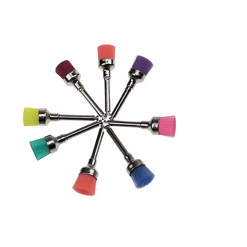 রঙিন ডিসপোজেবল ডেন্টাল কিট পলিশিং ব্রাশ নাইলন দাঁত পলিশিং ডেন্টাল প্রোফি ব্রাশ