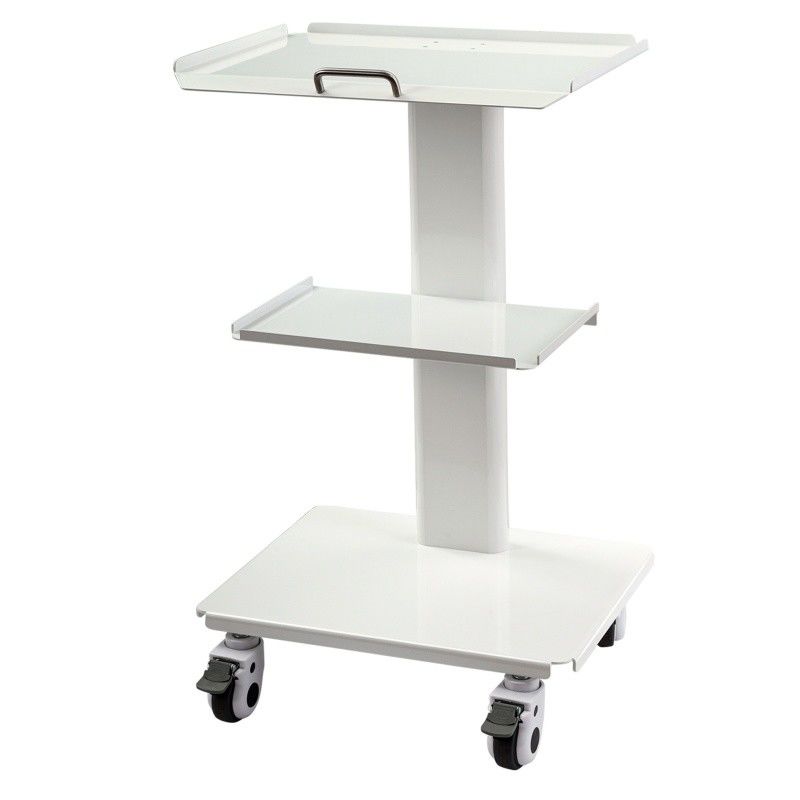 ফোসান ফ্যাক্টরি ডেন্টাল সরঞ্জাম সাদা রঙের মোবাইল টুল কার্ট সকেট সহ এসএস ৩ স্তর ডেন্টাল মোবাইল কার্ট