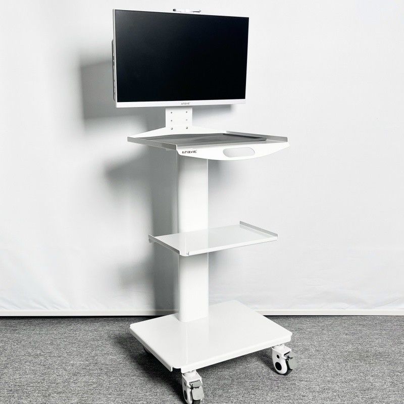 মৌখিক স্ক্যানার মোবাইল নার্সিং কার্ট সাদা রঙের মোবাইল ডেন্টাল ট্রলি পাওয়ার আউটলেট সহ মাল্টি-ফাংশন মোবাইল ল্যাব কার্ট