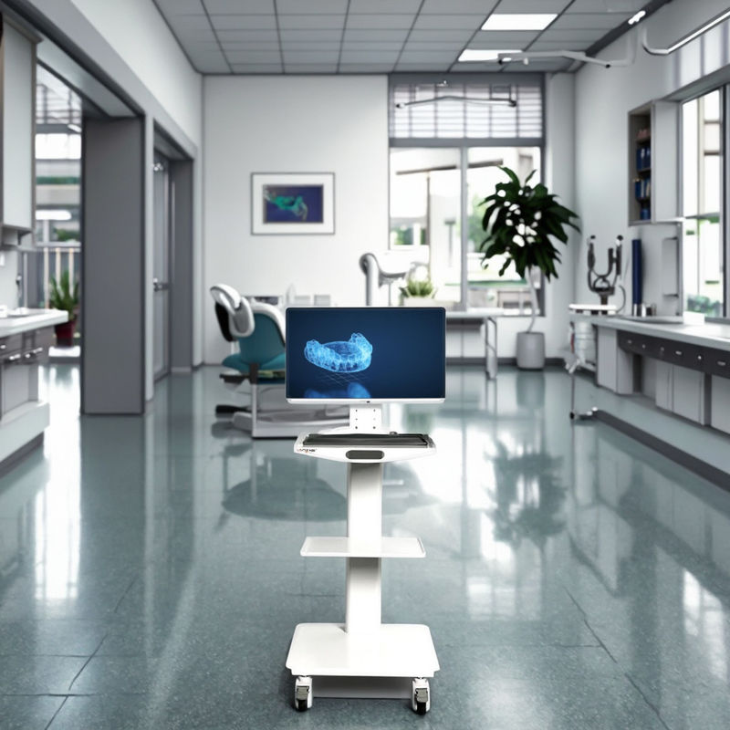 ডেন্টাল হাসপাতালের সরঞ্জাম কম্পিউটার মোবাইল ডেন্টাল কার্ট মোবাইল হাসপাতাল ট্রলি স্টেইনলেস স্টিল মোবাইল কার্ট ব্রেক সহ