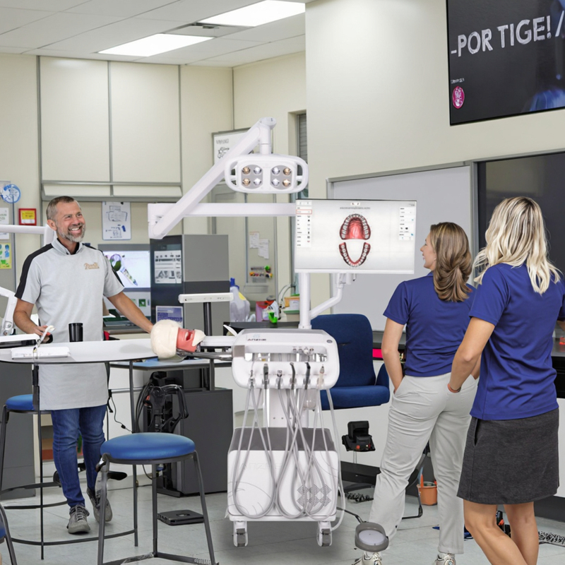 কলেজ প্রশিক্ষণের জন্য মৌখিক সিমুলেশন সিস্টেম উন্নত ডেন্টাল সিমুলেশন প্রশিক্ষণ সিস্টেম কম্প্রেসার এবং সার্জিক্যাল লাইট সহ