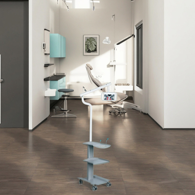 উচ্চ দক্ষতা সম্পন্ন দাঁত সাদা করার মেশিন নীল লাল বেগুনি ৩ রঙের ডেন্টাল দাঁত ব্লিচিং লাইট মোবাইল কার্টের সাথে