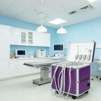 ভালো দাম এয়ার কম্প্রেসার সহ মিনি ব্যাগ পোর্টেবল ডেন্টাল ইউনিট মোবাইল ডেন্টাল টারবাইন ইউনিট সম্পূর্ণ সেট পোর্টেবল ডেন্টাল ক্লিনিক সরঞ্জাম অনলাইন